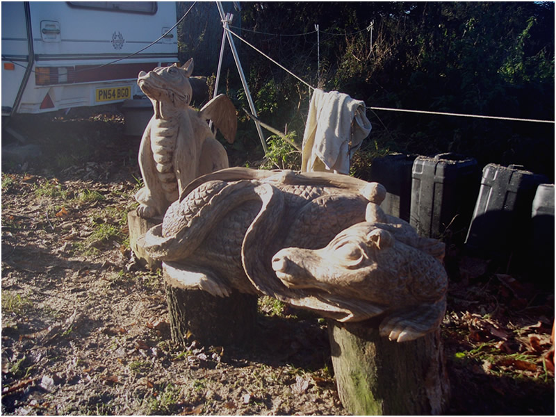 picture of dragons carving