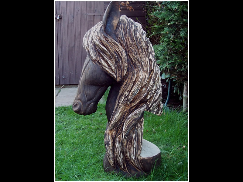 picture of horse bust carving