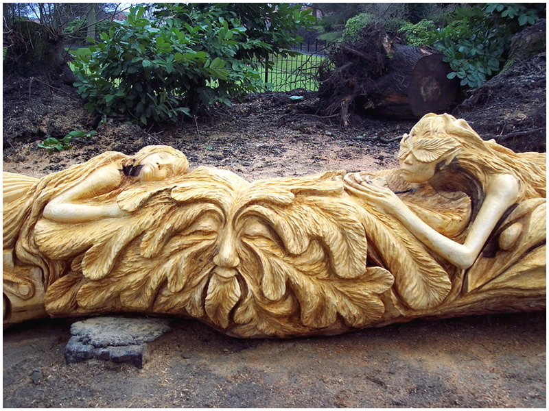 picture of meliai bench carving