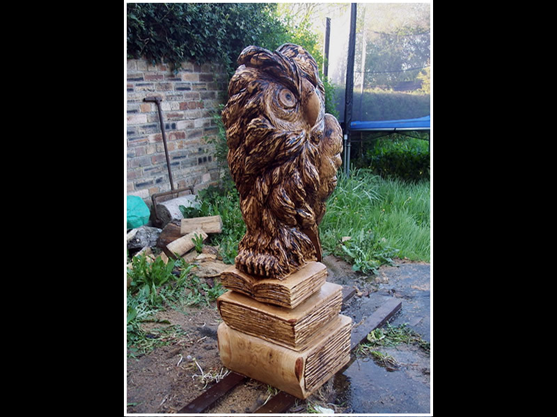 picture of owl carving